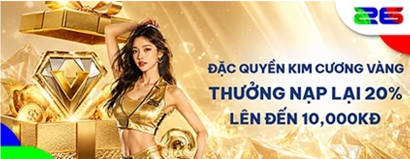 FUN88 - Đặc quyền Kim Cương Vàng thưởng nạp lại 20%