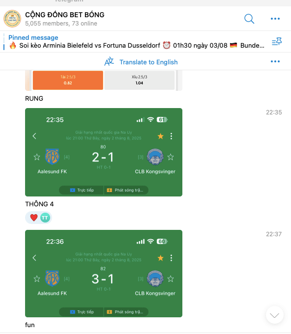 Cộng đồng soi kèo bóng đá của TOPDUDOAN trên Telegram